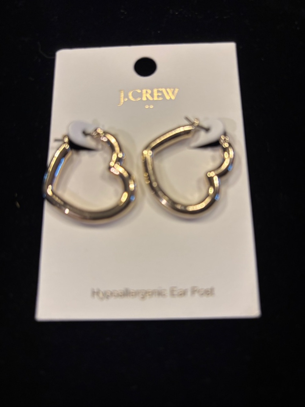 J. Crew Gold Heart-Shaped Hoop Earrings